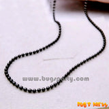 Beads Necklace 6mm beads 80cm long, Gold, Black