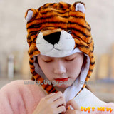 Animal Plush Hat Lion, TIger, Wolf, Elephant, Giraffe, Milk cow, Monkey