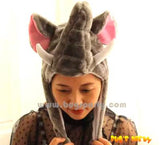 Animal Plush Hat Lion, TIger, Wolf, Elephant, Giraffe, Milk cow, Monkey