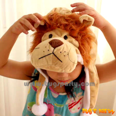 Animal Plush Hat Lion, TIger, Wolf