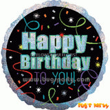 Happy Birthday balloon with streamers