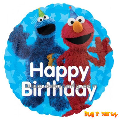 Elmo and Cookies Monster Happy Birthday Balloon, Sesame Street