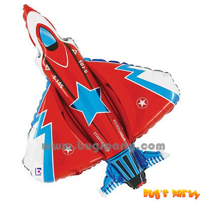 red color fighter jet plane shaped balloon 