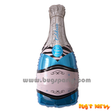 Blue Champagne bottle shaped balloon