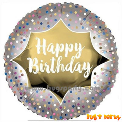 Satin Gold Happy birthday balloon