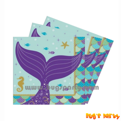 little mermaid theme party napkins