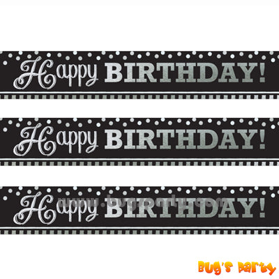 Black N White Birthday Banner