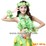 Green color Hawaiian Luau Leis set
