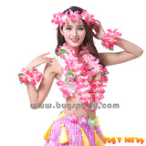 pink color Hawaiian Luau Leis set
