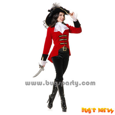 Female pirate captain costume red jacket