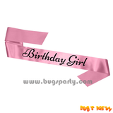 pink birthday girl sash