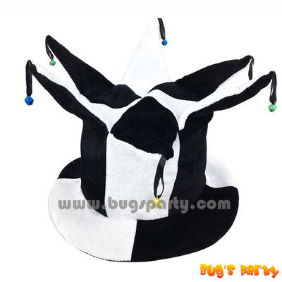 Clown Jester Black White Hat