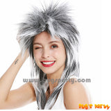 Rocker Punk Wig black white