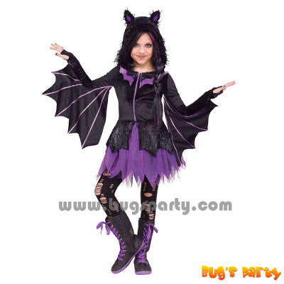 Halloween night flyer bat dress for girls