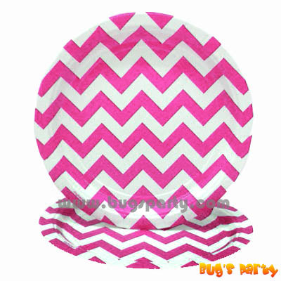 Pink color Plates Chevron Design