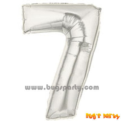 Number 7 Shaped Silver Color Balloon