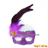Purple Sequin feather mask, masquerade party