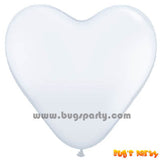 Balloon Latex White Hrt