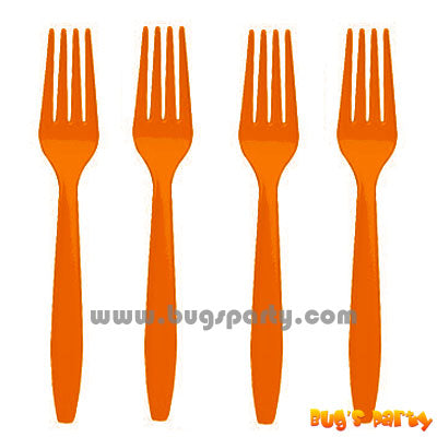 Orange color Plastic Forks