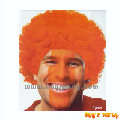 orange color Curly Afro Wig