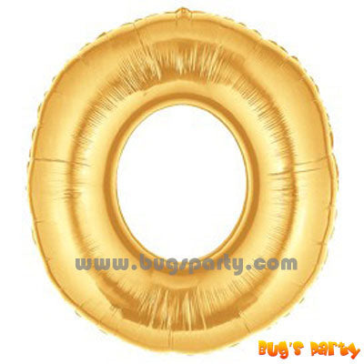 Number 0 Shaped Gold Color Balloon