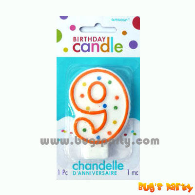Number 9 Polka Dots Candle