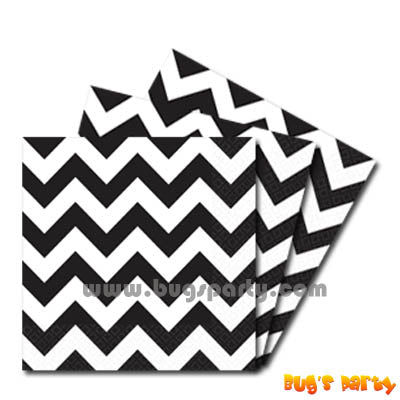 Black color chevron paper Napkins