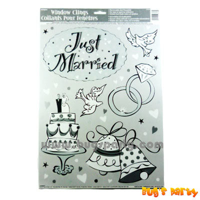 Just Married Window Clings