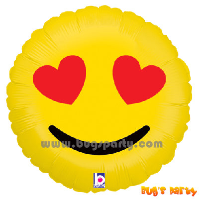 Smiley Heart Eyes Balloon