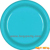 Caribbean Blue color Plastic Plates