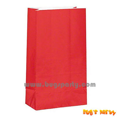 12 Red Paper Bags