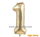 Champagne Color Numbers Shaped Balloon