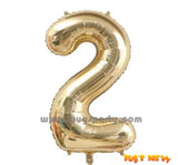 Champagne Color Numbers Shaped Balloon