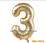 Champagne Color Numbers Shaped Balloon
