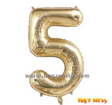 Champagne Color Numbers Shaped Balloon