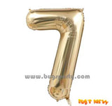Champagne Color Numbers Shaped Balloon