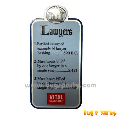 Refrigerator Magnet with Laywer, Nurse, Accountant vital statistic