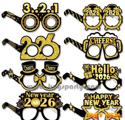 New Year Eve party celebration paper specs, hairband, hats