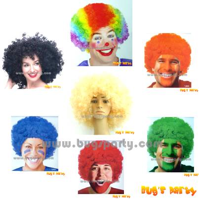 Afro Wig Classic, multi colors, gold, black, orange, red, blue colors