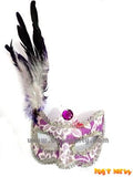 Feather Mask Purple Silver