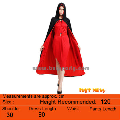 Red Black Hooded Robe