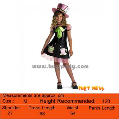 Alice Wonderland Book character Costumes, Mad Hatter Girl, Black Rabbit