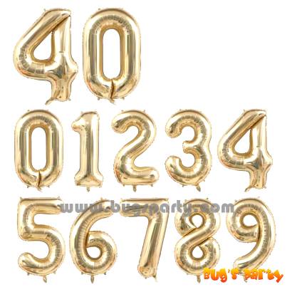 Gold Color Number Shaped Balloon