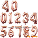 Rose Gold Color Number Shaped Balloon