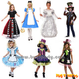 Alice Wonderland Book character Costumes, Mad Hatter Girl, Black Rabbit