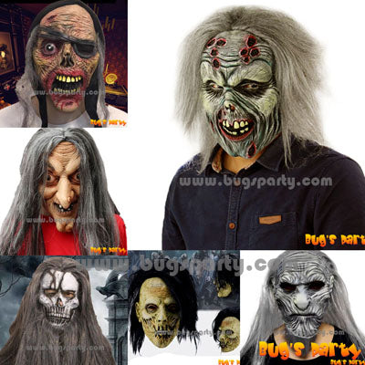 Halloween horror mask with hair or hoody