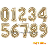 Champagne Color Numbers Shaped Balloon
