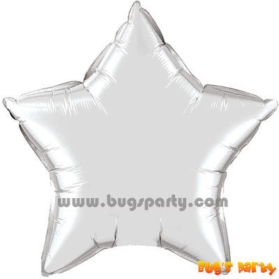 Silver star shaped balloon