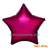 burgundy color star shaped chrome balloon
