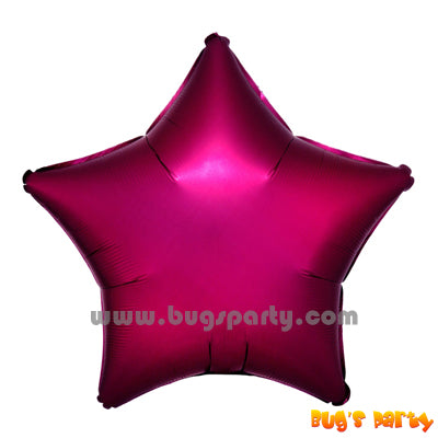 burgundy color star shaped chrome balloon